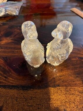 Clear Glass Duck Figurine Pair - Home Accents Decor